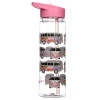photo-Gourde - Plastique - Avec paille - Sans BPA - 550ml - Rose - Combi VW - Hippie