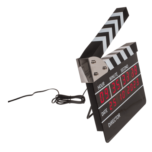 Réveil - Horloge - Clap de cinéma - LED - 22x16cm - Idées cadeaux - Original