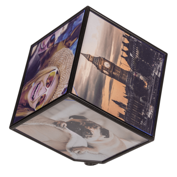 photo-Cadre photo - Cube tournant - 6 photos - Original - Idées cadeaux - Souvenirs