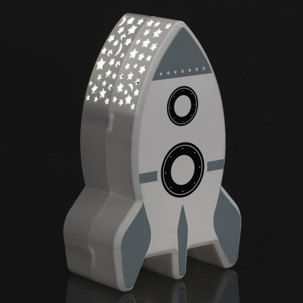 Veilleuse - Fusée - Projette des étoiles - Chambre d'enfant - LED - Décoration