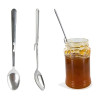 2 cuillères à confiture - Manche long - Acier inoxydable - Crochet intégré