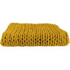 Plaid - Couverture - Jaune - Grosse maille - Chaude - Cocooning - Cosy - 1,5x1,2m