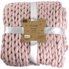 photo-Plaid - Couverture - Rose - Grosse maille - Chaude - Cocooning - Cosy - 1,5x1,2m