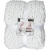 photo-Plaid - Couverture - Ecru - Grosse maille - Chaude - Cocooning - Cosy - 1,5x1,2m