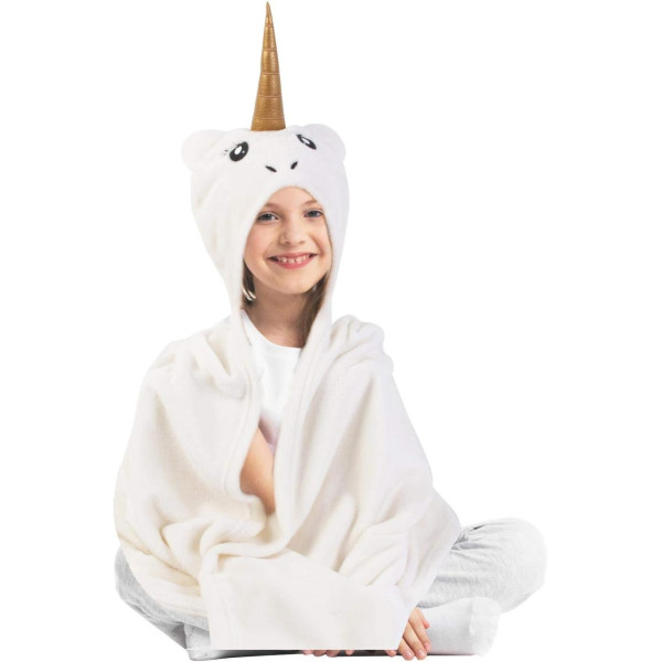 Plaid - Licorne - Avec capuche - Enfant - Doux - 90x110cm - Chambre enfant
