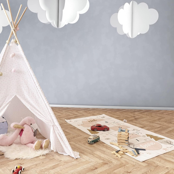 Tapis - Marelle - Licorne - Rose/Blanc - Chambre enfant - fille - 140x70cm