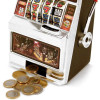 Mini machine à sous - Jackpot - Jeu - Tirelire - Idées cadeaux - 12x10x19cm