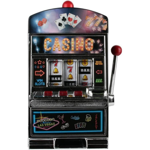 photo-Machine à sous - Jackpot - Lumineuse - Tirelire - Idées cadeaux - 38 cm