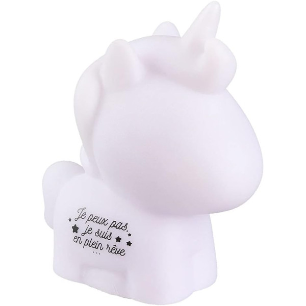 Veilleuse - Licorne - Lampe à poser - LED rose - Chambre enfant - 10cm