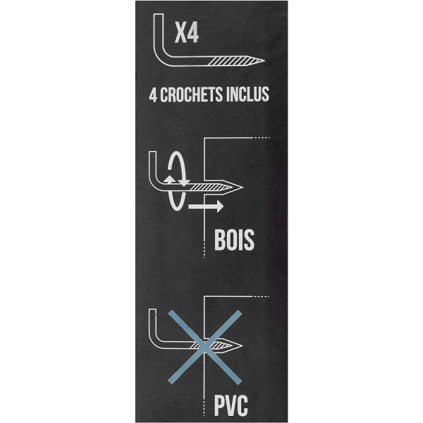 Tringle à rideau - Support - Extensible de 30 à 50 cm - Pour fenêtre - Crochets inclus
