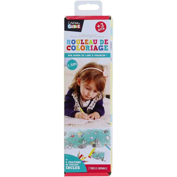 photo-Coloriage - Grand format - Papier - 1,50m à colorier - Enfant - Inclus 4 crayons