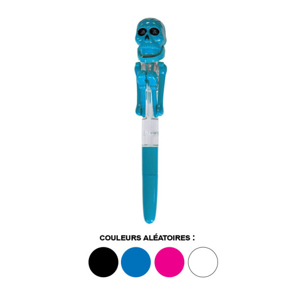 Stylo à bille - Squelette boxeur - Yeux LED rouge - Humour - Idées cadeaux