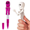 Stylo à bille - Squelette boxeur - Yeux LED rouge - Humour - Idées cadeaux