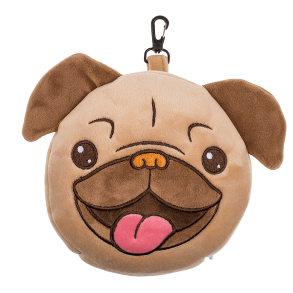 photo-Coussin de voyage - Masque pour les yeux intégré - Enfant - Doux - Chien rigolo