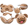 Coussin de voyage - Masque pour les yeux intégré - Enfant - Doux - Chien rigolo