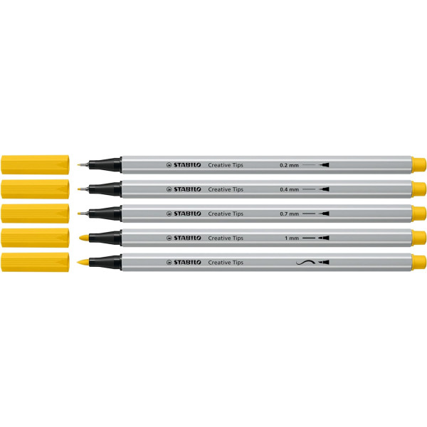 50 feutres à dessin - Calligraphie - 10 teintes - Assortiment mines - STABILO Creative Tips