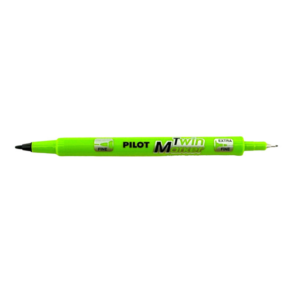 Marqueur - Indélébile - Permanent - Vert clair - 2 pointes - Pilot - TwinMarker