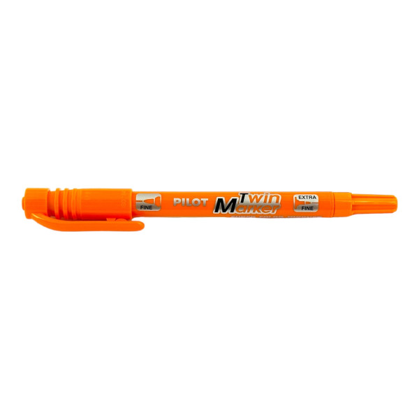 photo-Marqueur - Indélébile - Permanent - Orange - 2 pointes - Pilot - TwinMarker