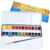 photo-Boîte En Métal De 24 1/2 Godets - Peinture Aquarelle Extra-Fine - Sennelier