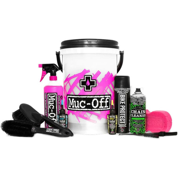 photo-Kit de nettoyage - Vélo - VTT - Seau avec filtres + produits + brosses - Muc-Off