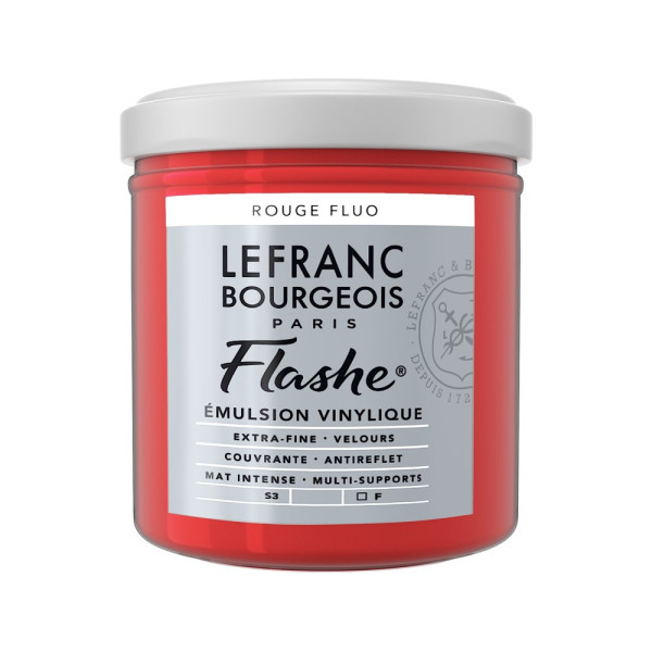 photo-Peinture vinylique - Flashe - Rouge fluo - 409 - Lefranc Bourgeois - 125ml
