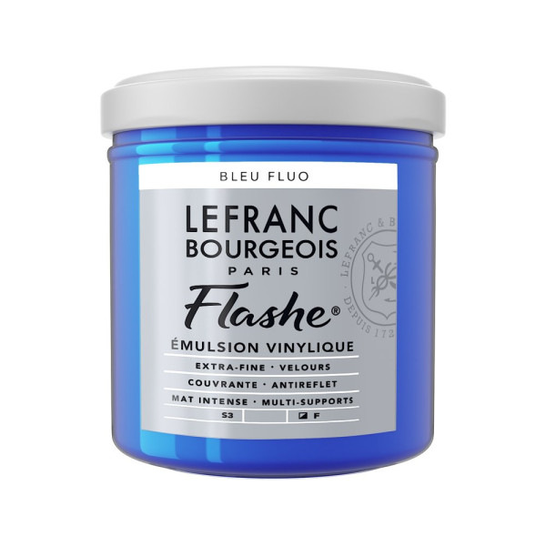 photo-Peinture vinylique - Flashe - Bleu fluo - 083 - Lefranc Bourgeois - 125ml