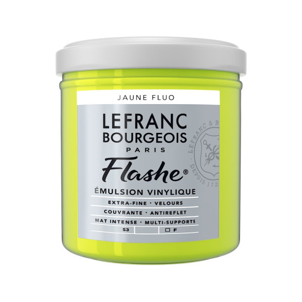 photo-Peinture vinylique - Flashe - Jaune fluo - 163 - Lefranc Bourgeois - 125ml