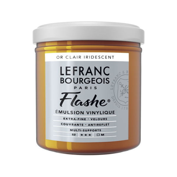 photo-Peinture vinylique - Flashe - Or clair iridescent - 834 - Lefranc Bourgeois - 125ml
