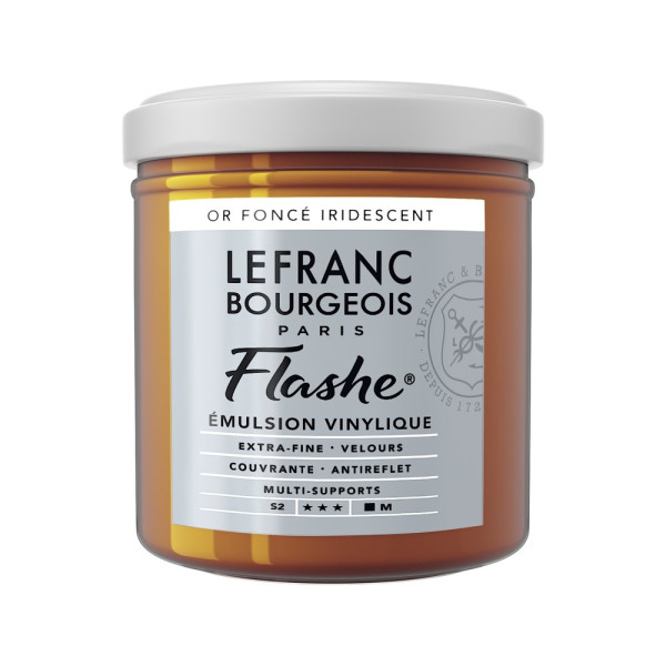 photo-Peinture vinylique - Flashe - Or foncé iridescent - 835 - Lefranc Bourgeois - 125ml