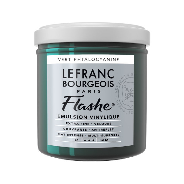 photo-Peinture vinylique - Flashe - Vert phtalo - 598 - Lefranc Bourgeois - 125ml