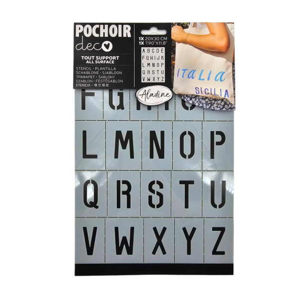 photo - Pochoir - Décoration - Alphabet - Tout support - 20x30 cm - Aladine