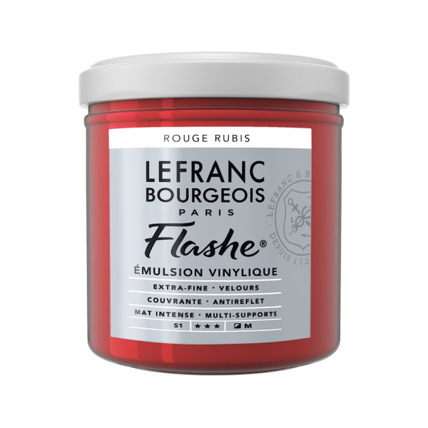 photo-Peinture vinylique - Flashe - Rouge rubis - 388 - Lefranc Bourgeois - 125ml