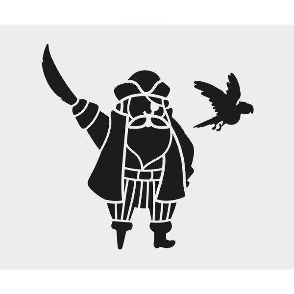 6 Pochoirs - Pour enfant - Motif pirate - 15x12.5 cm - Aladine