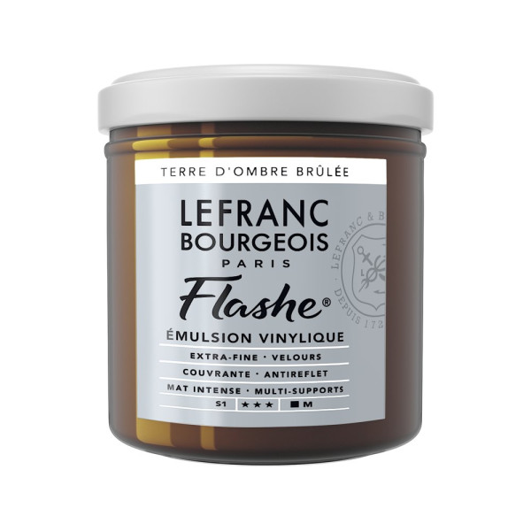 photo-Peinture vinylique - Flashe - Terre ombre brûlée - 477 - Lefranc Bourgeois - 125ml