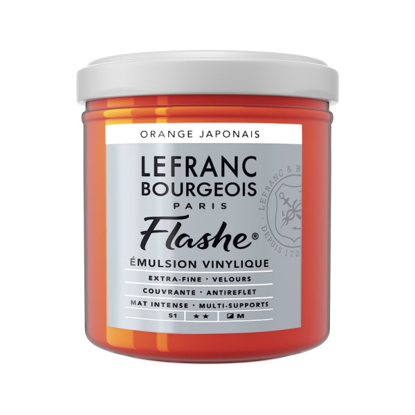 photo-Peinture vinylique - Flashe - Orange japonais - 476 - Lefranc Bourgeois - 125ml