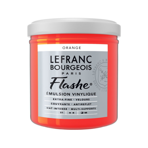 photo-Peinture vinylique - Flashe - Orange - 201 - Lefranc Bourgeois - 125ml