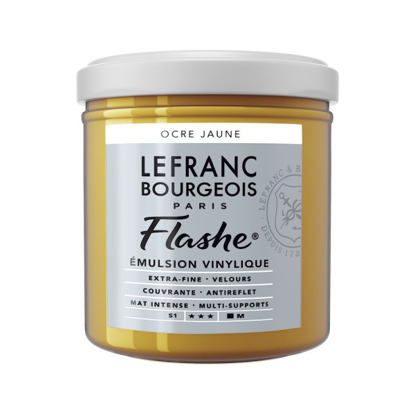 photo-Peinture vinylique - Flashe - Ocre jaune - 302 - Lefranc Bourgeois - 125ml