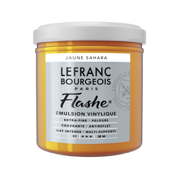 photo-Peinture vinylique - Flashe - Jaune Sahara - 194 - Lefranc Bourgeois - 125ml