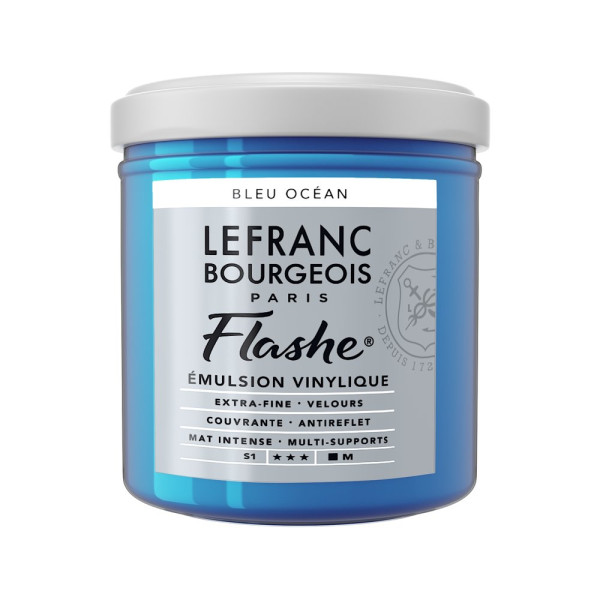 photo-Peinture vinylique - Flashe - Bleu océan - 904 - Lefranc Bourgeois - 125ml