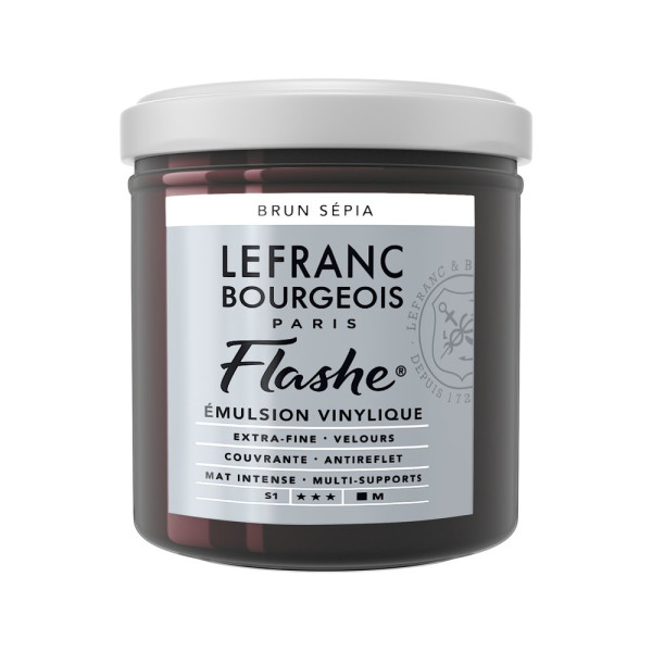photo-Peinture vinylique - Flashe - Brun sépia - 107 - Lefranc Bourgeois - 125ml