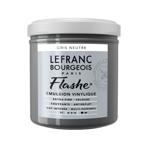 photo-Peinture vinylique - Flashe - Gris neutre - 258 - Lefranc Bourgeois - 125ml