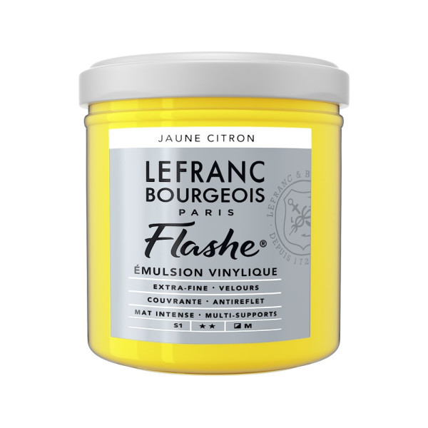 photo-Peinture vinylique - Flashe - Jaune citron - 169 - Lefranc Bourgeois - 125ml