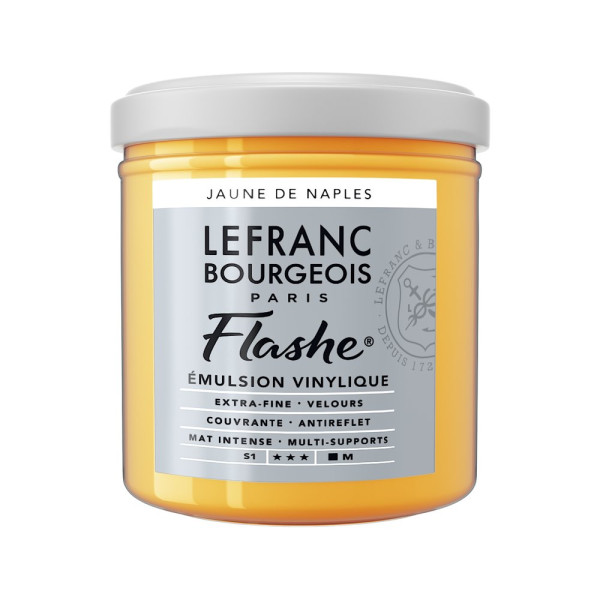 photo-Peinture vinylique - Flashe - Jaune Naples - 191 - Lefranc Bourgeois - 125ml