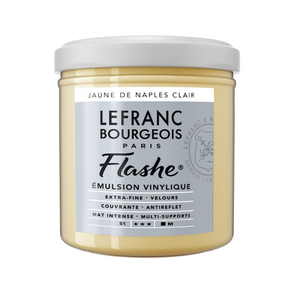 photo-Peinture vinylique - Flashe - Jaune Naples clair - 887 - Lefranc Bourgeois - 125ml
