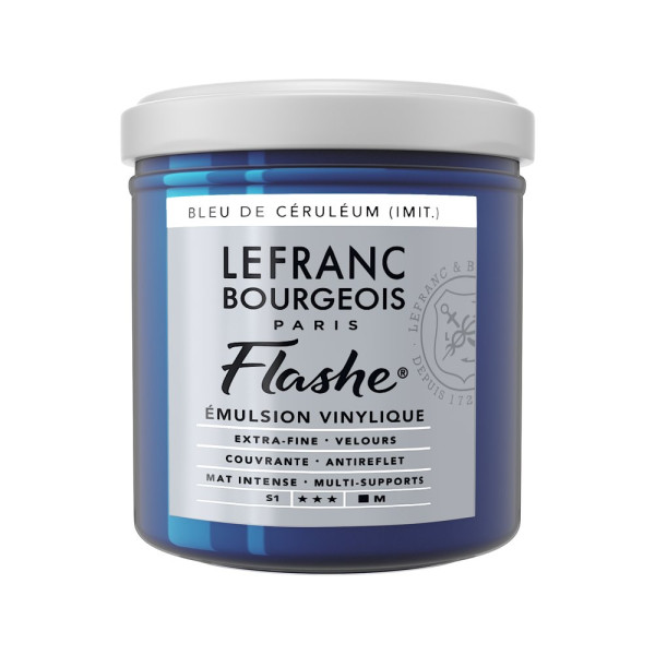 photo-Peinture vinylique - Flashe - Bleu ceruléum - 065 - Lefranc Bourgeois - 125ml