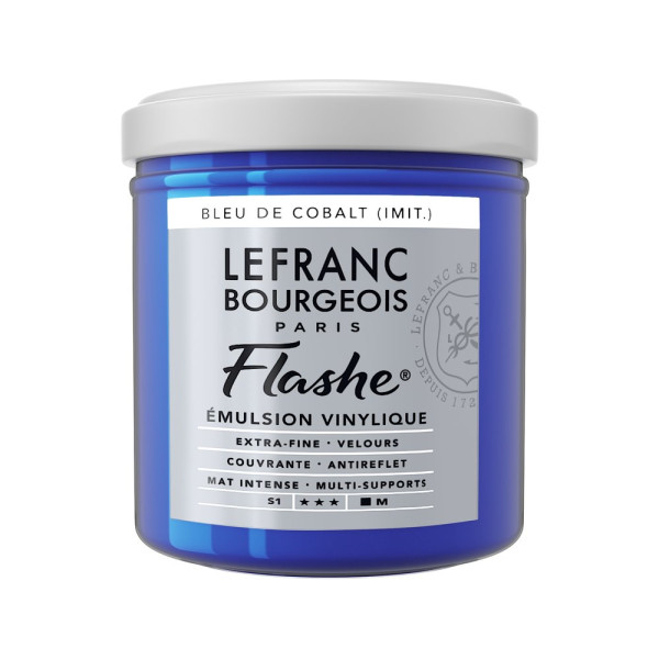 photo-Peinture vinylique - Flashe - Bleu Cobalt - 064 - Lefranc Bourgeois - 125ml