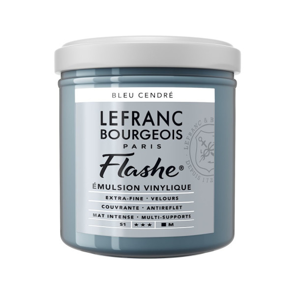 photo-Peinture vinylique - Flashe - Bleu cendré - 052 - Lefranc Bourgeois - 125ml