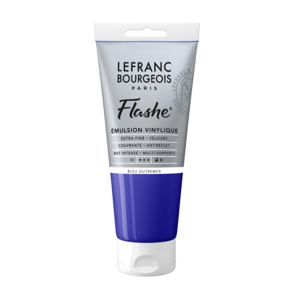 photo-Peinture vinylique - Flashe - Bleu outremer - 043 - Lefranc Bourgeois - 80ml