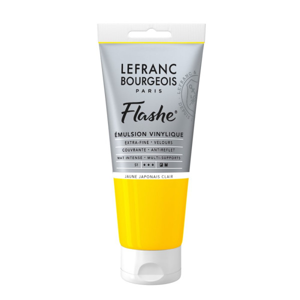 photo-Peinture vinylique - Flashe - Jaune japonais - 183 - Lefranc Bourgeois - 80ml