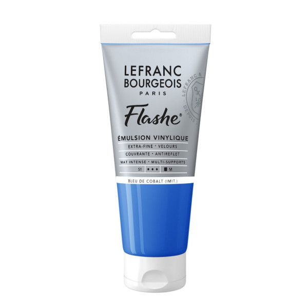 photo-Peinture vinylique - Flashe - Bleu Cobalt - 064 - Lefranc Bourgeois - 80ml